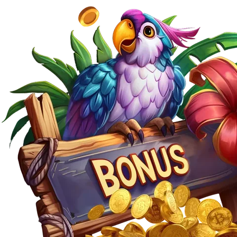Nine Casino Weekend Reload art: parrot on a Bonus sign with coins