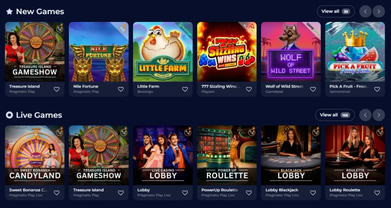 Nine Casino bonus interface
