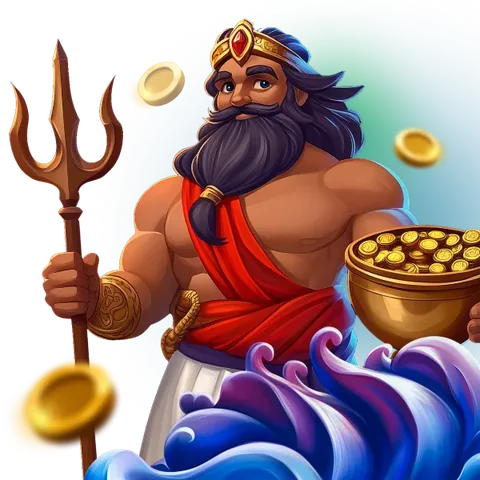 Nine Casino first deposit bonus art with a sea god holding a trident